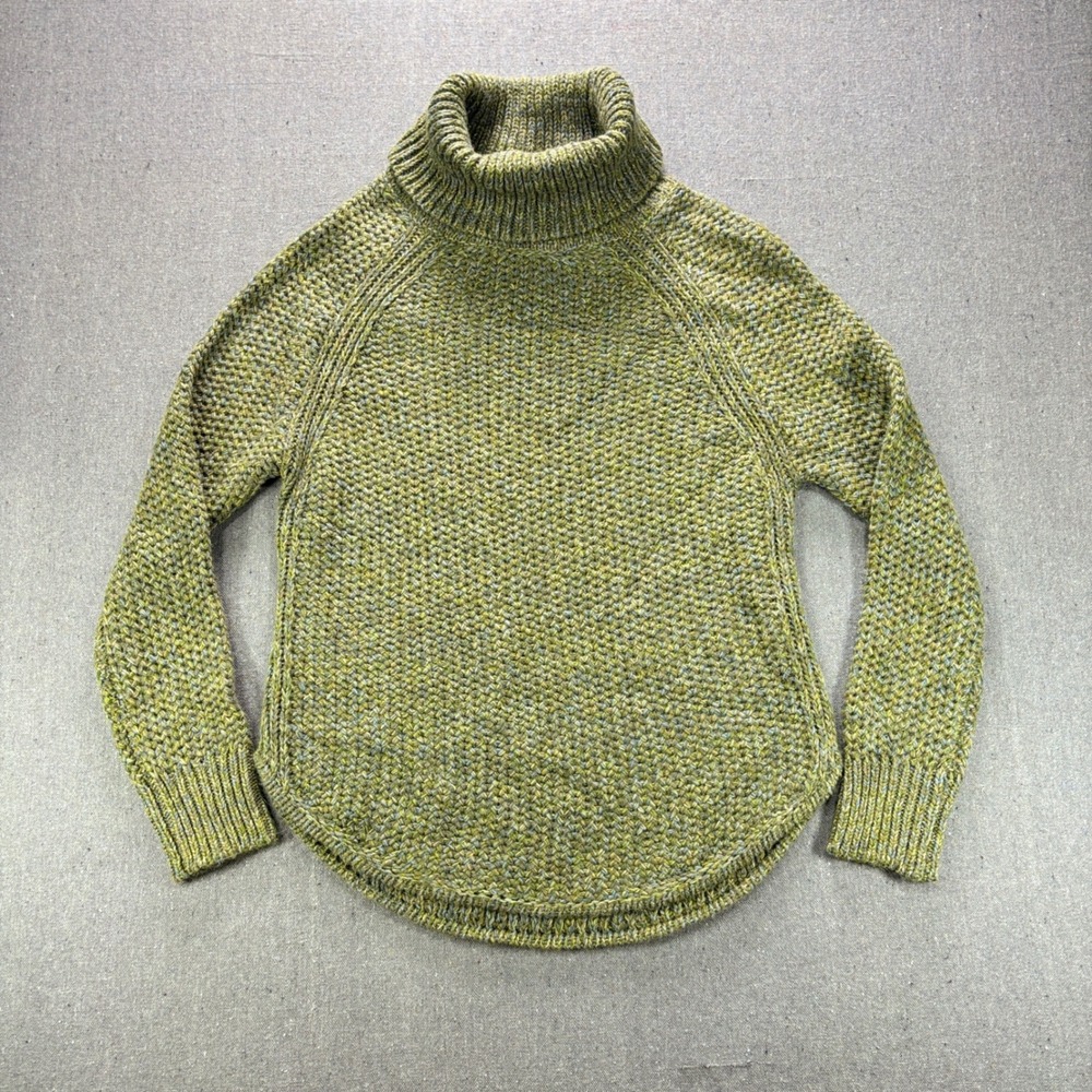 prAna Womens Callisto Turtleneck Sweater Green Wool Blend Knit Medium NWT